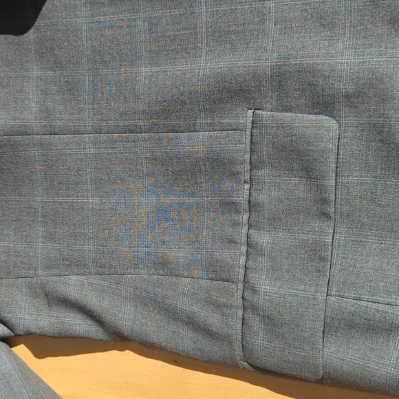Loro Piana Italy Harry Rosen Gray Wool Sport Coat with Windowpane Fabric 44R - Picture 6 of 11